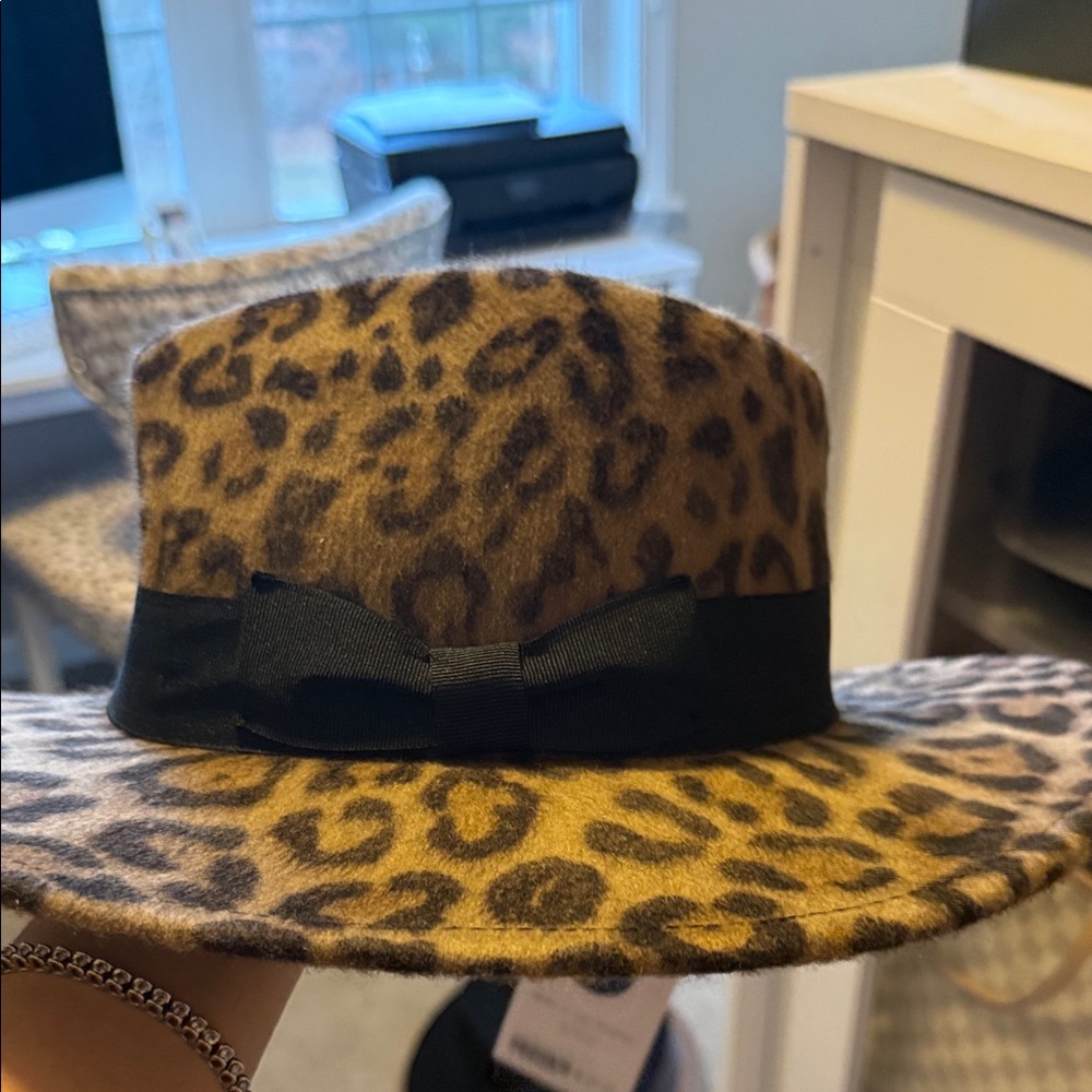 Wyeth by Todd Magill Leopard Print Hat with Black Band - Picture 3 of 4
